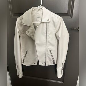 Anthropologie leather jacket white size small new